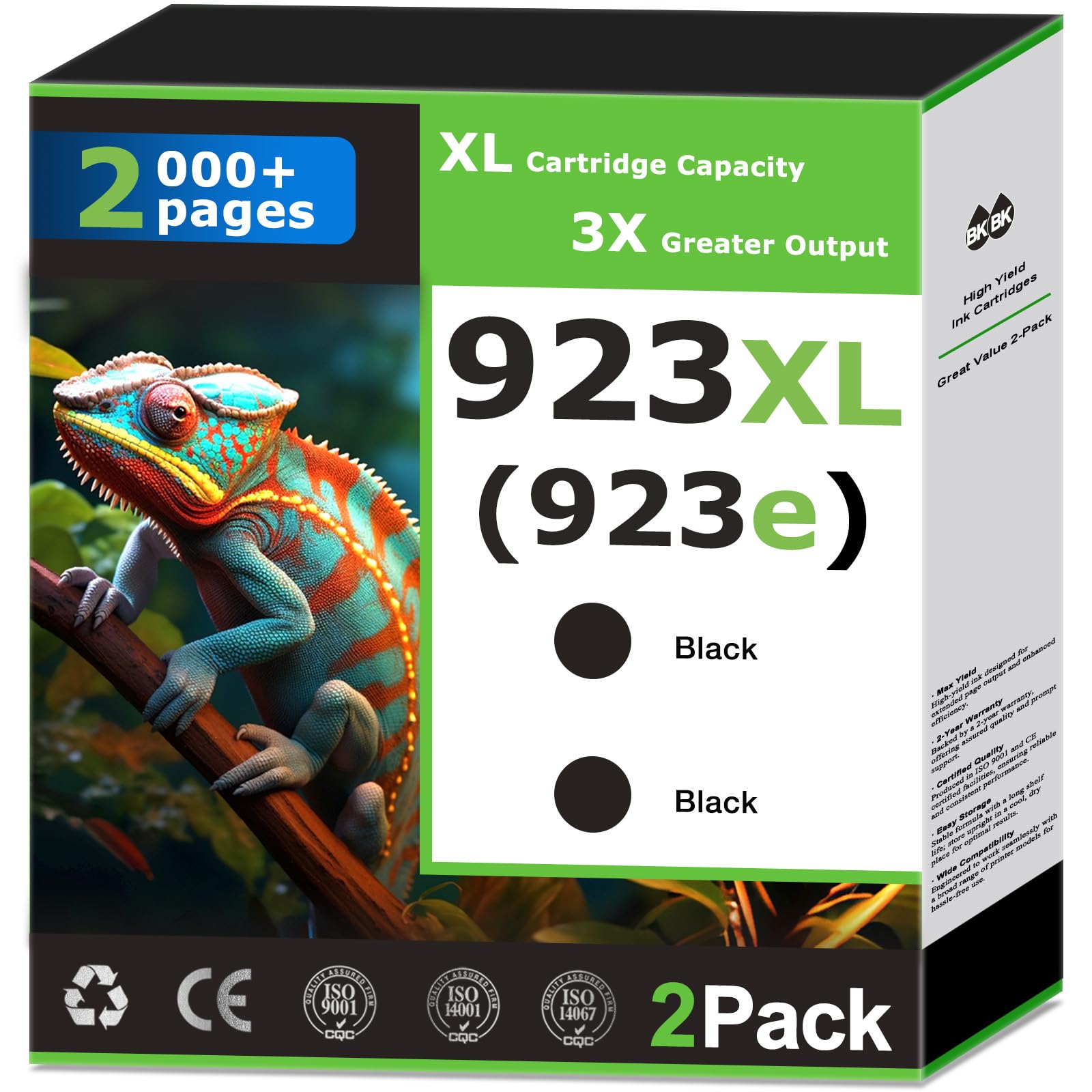 Photo 1 of 923XL 923e Black Ink Cartridges Compatible for HP 923 Black Ink Cartridges Combo Pack Work with HP Printer OfficeJet Pro 8125e 8130e 8139e 8120 8122 8130 8135e 8138e Printer Ink Black 923XL (2 Pack)