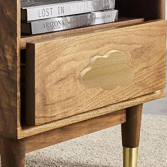 6 Pack Cloud Wooden Knobs, Large
