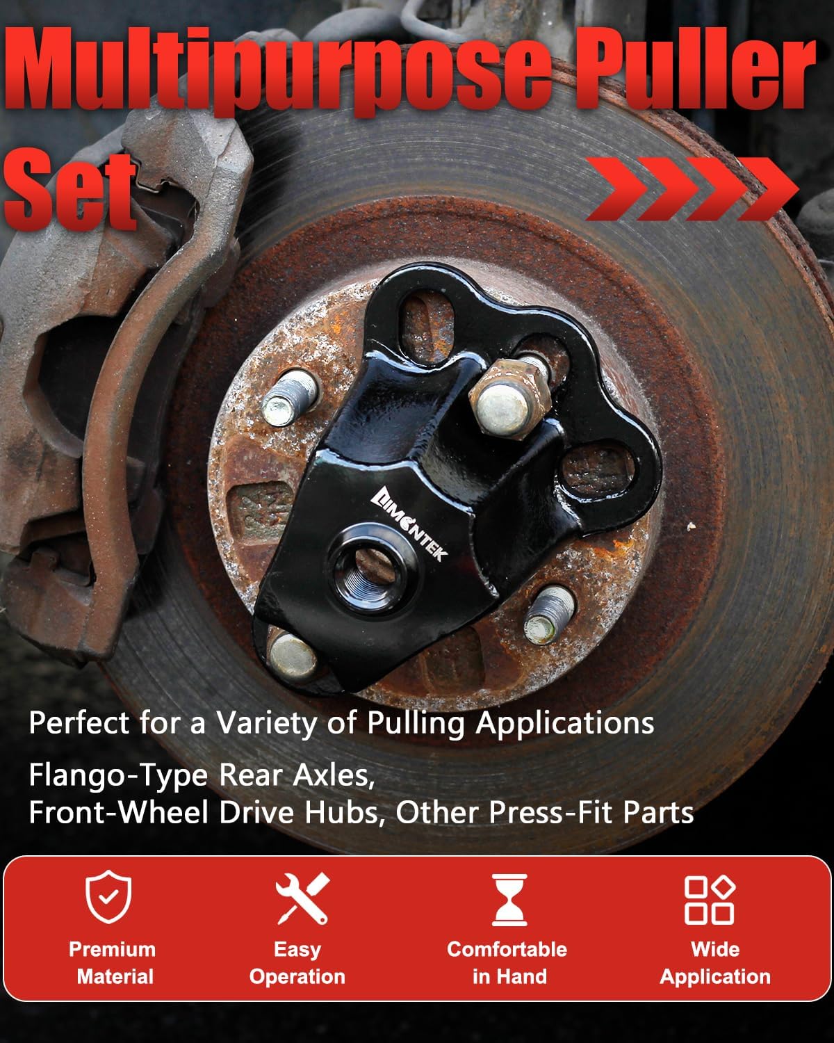 9-Way Slide Hammer Puller Set, Front Wheel Hub Remover & Rear Wheel Axle Removal Tool, Heavy Duty Bearing Puller Set with Carry Box