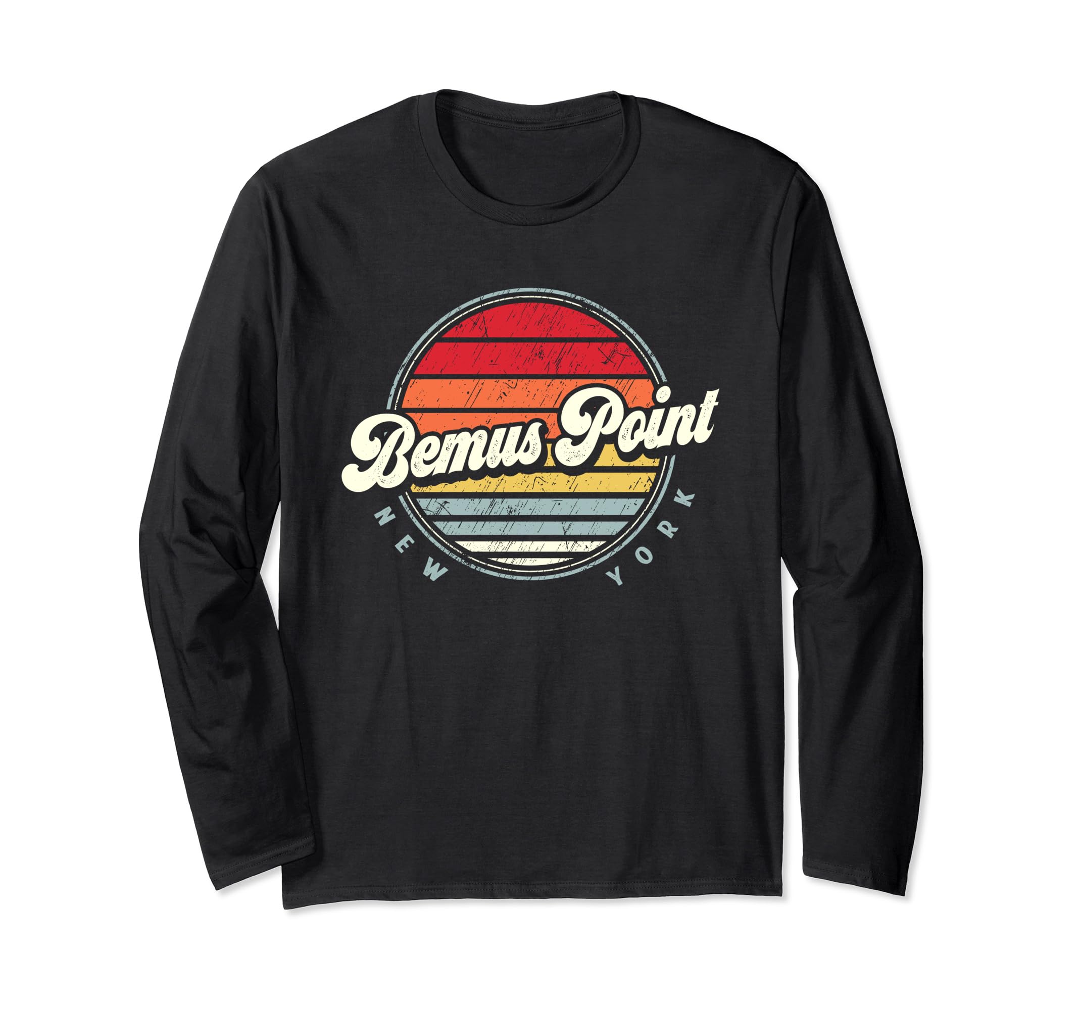 Retro Bemus Point Home State Cool 70s Style Sunset Long Sleeve T-Shirt