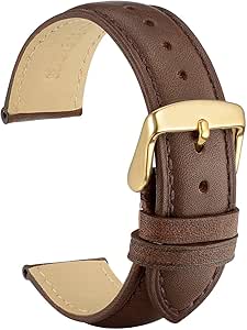 Cinturino Orologio In Pelle Con Fibbia Dorata - Ricambio Per Orologi 14mm-24mm - Foto 5