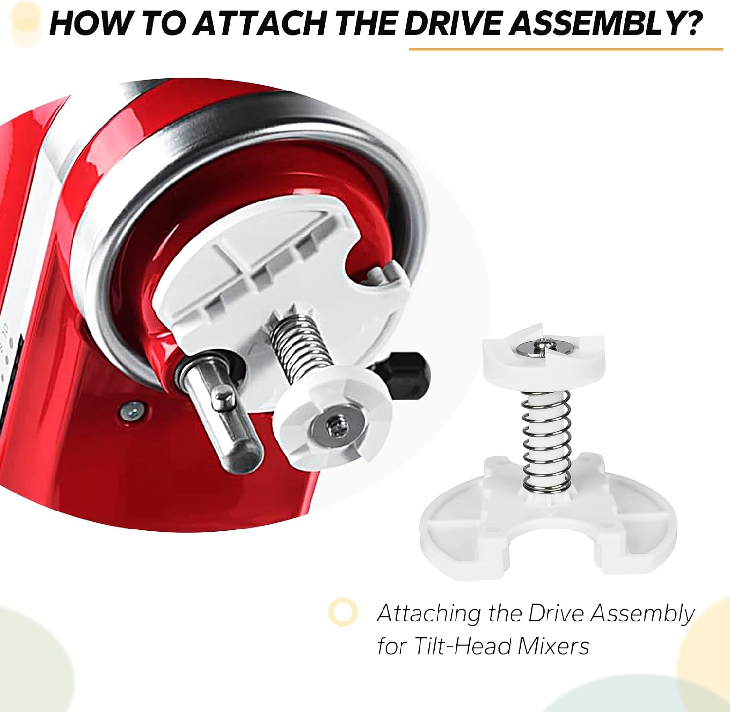 Ice Cream Maker Parts for KitchenAid Stand Mixer, Ice Cream Drive Attachment, Fits KitchenAid 4.5/5QT & 6QT Models Ice Cream Maker, Dishwasher Safe