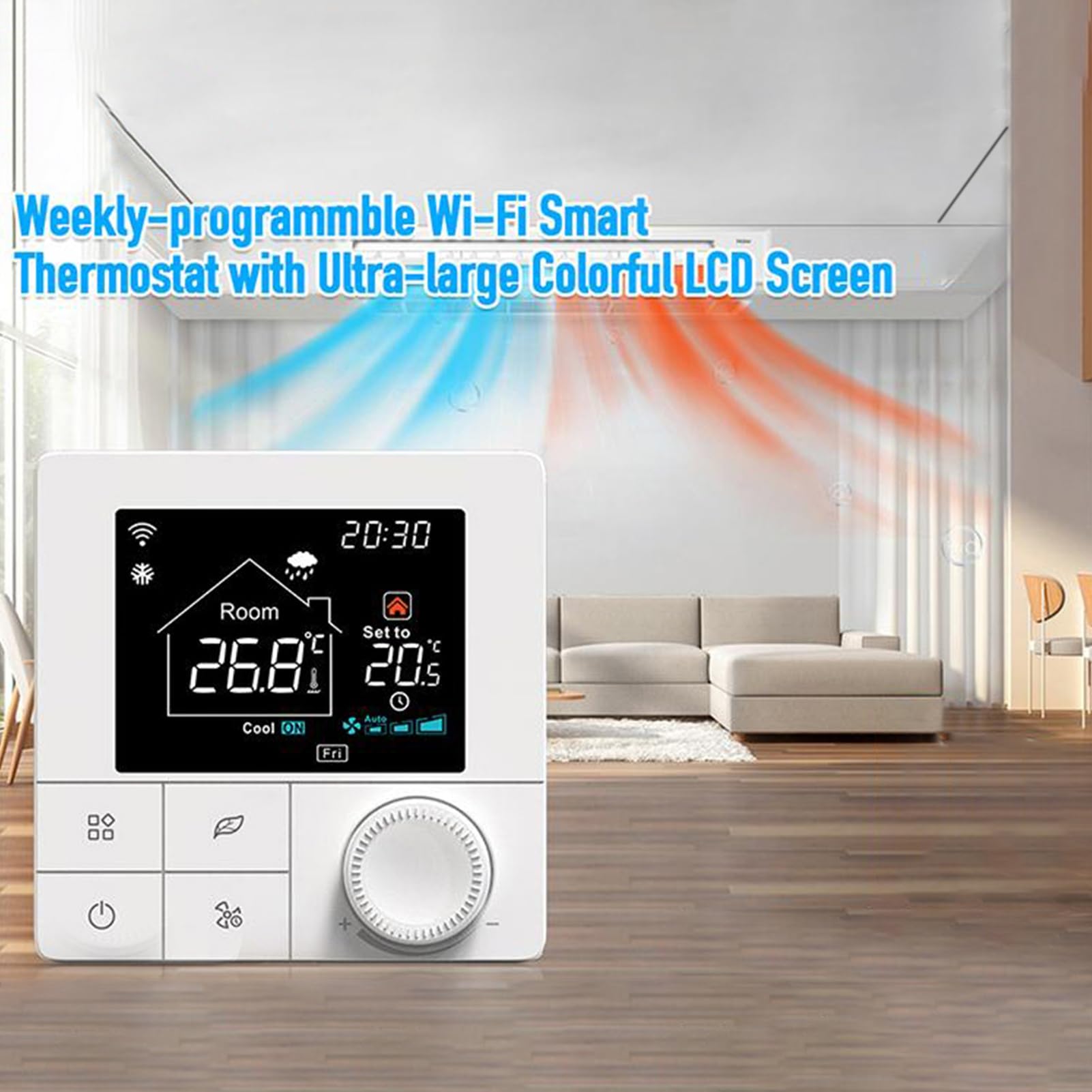 Termostato WiFi Digitale per Riscaldamento Acqua, Termostato Intelligente, Controller Temperatura, Compatibile con Smart Life/Tuya App Alexa Home 3A 110-230V