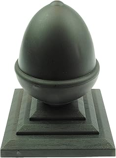 2 x Linic Black Acorn Fence Top Finials & 4\" Fence Post Caps. UK Made. (GT0014) Free UK Delivery