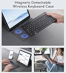 Case clavier pour Samsung Galaxy Tab A11+ 2025/ A9+ 2023 11-inch, avec souris, couvercle de clavier amovible magnétique pour A11 Plus/A9 Plus 11" avec porte-crayon, souris Bluetooth sans fil, noir