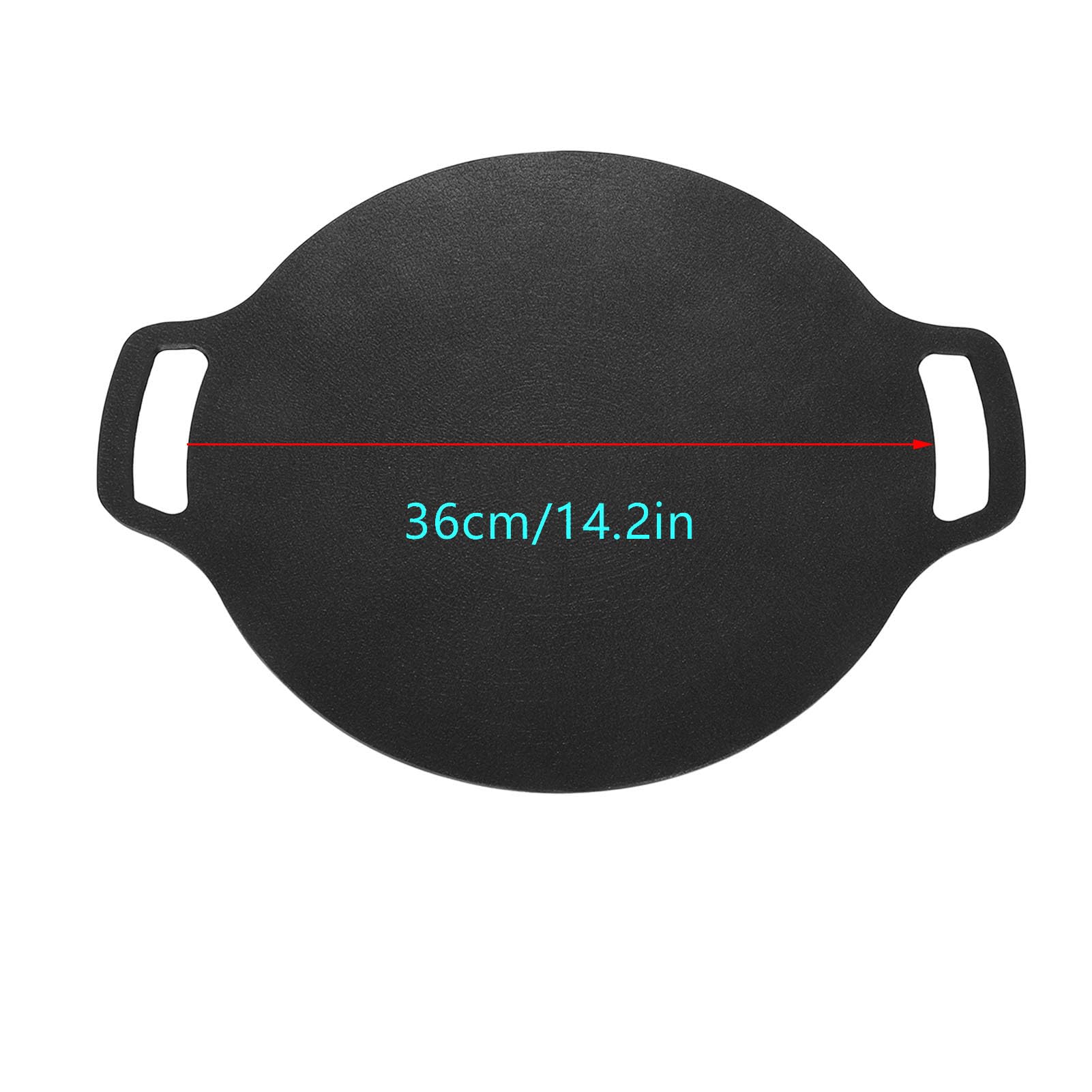 Padella Rotonda Coreana per BBQ, Rivestimento Antiaderente Durevole, per | Materiale in lega di alluminio, Cottura veloce e uniforme, Adatto all\'induzione, Design a doppia maniglia.