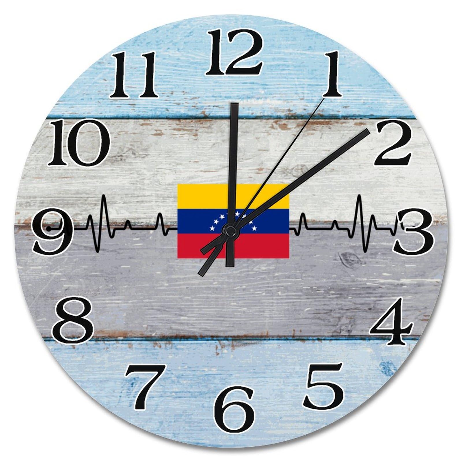 Horloge murale Venezuela décorative ronde pour vibrer au rythme du pays