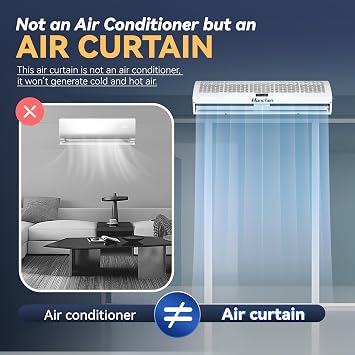 Hanchen 36 Inch Air Curtain 2026 NEW VERSION Magnetic Door Switch 2 Speeds 1527/1292 CFM Uncooled&Unheated Remote Control Super Power Commercial Indoor Heavy Duty Air Door Fan 110V