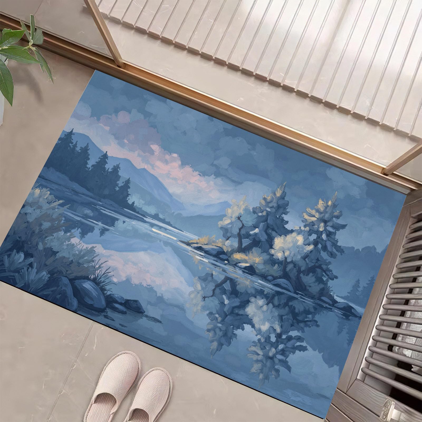 Tapis Entrée Intérieur Style Peinture à l'Huile 80x120cm