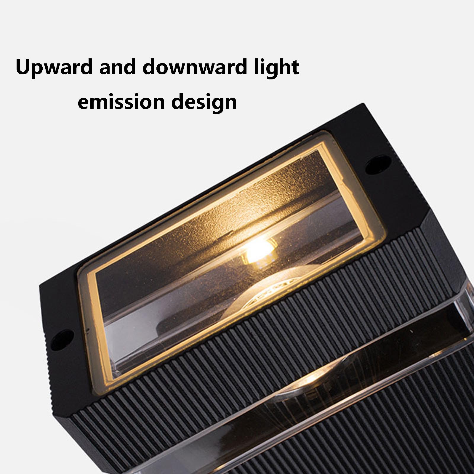 Zewnętrzna lampa ścienna E27, oświetlenie pośrednie IP65, nowoczesna dekoracyjna lampa kwadratowa, czarne aluminiowe oświetlenie wewnętrzne/zewnętrzne do ogrodu, korytarza, łazienki (