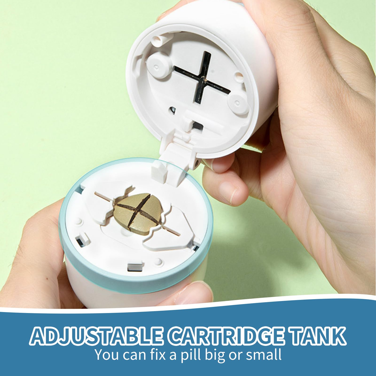 4 Functions Pill Cutter with Stainless Steel Blade Portable Pill Crusher Compact Pill Organizer Reliable Pill Grinder Includes Cleaning Brush