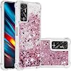 ケース Tecno Pova 2用 グリッター 流砂 リキッド ソフト TPU シリコン 耐衝撃 保護 薄型カバー レディース ガールズ スマホケース Tecno Pova 2用 ローズゴールド
