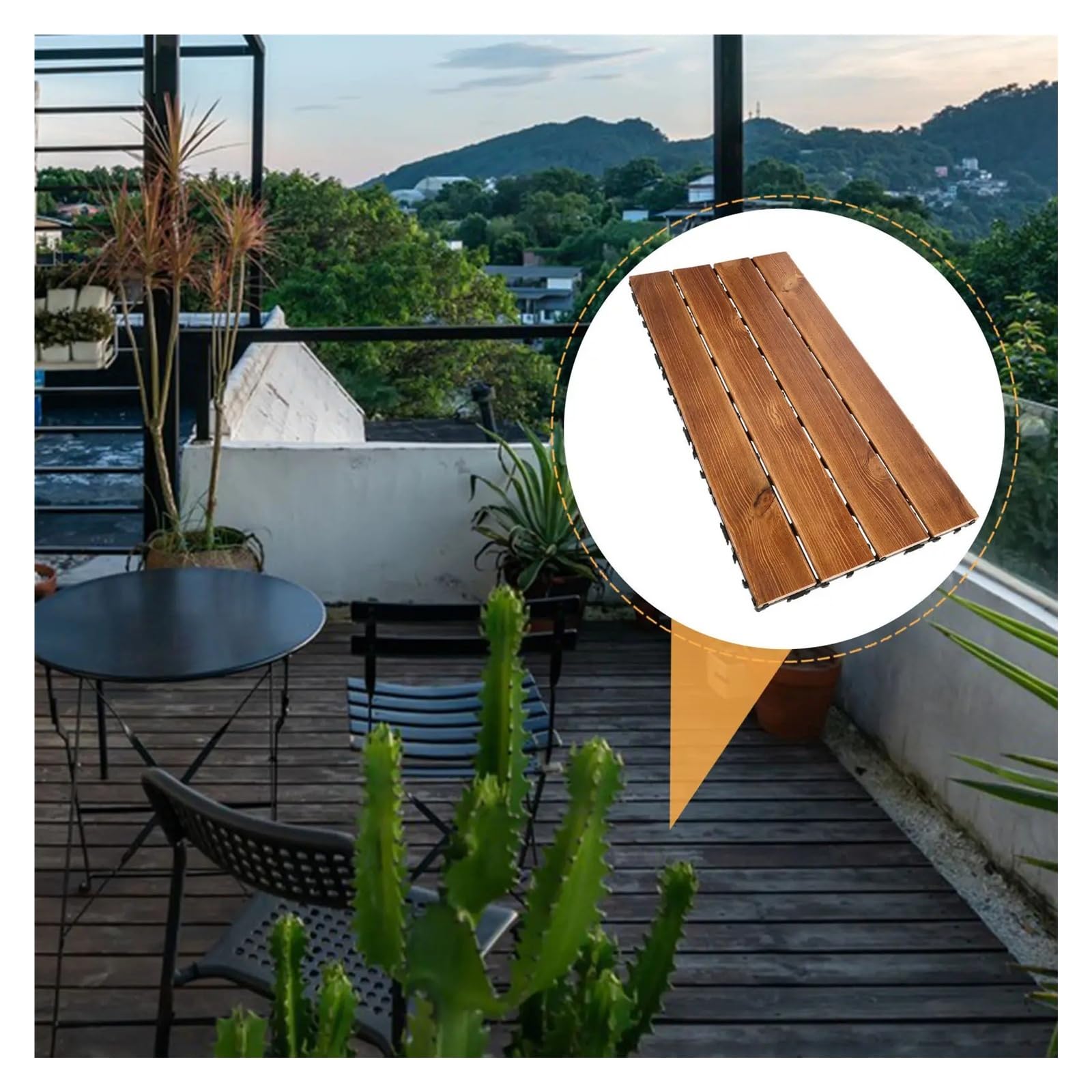 Baldosa Madera Carbonizada Fácil Instalación