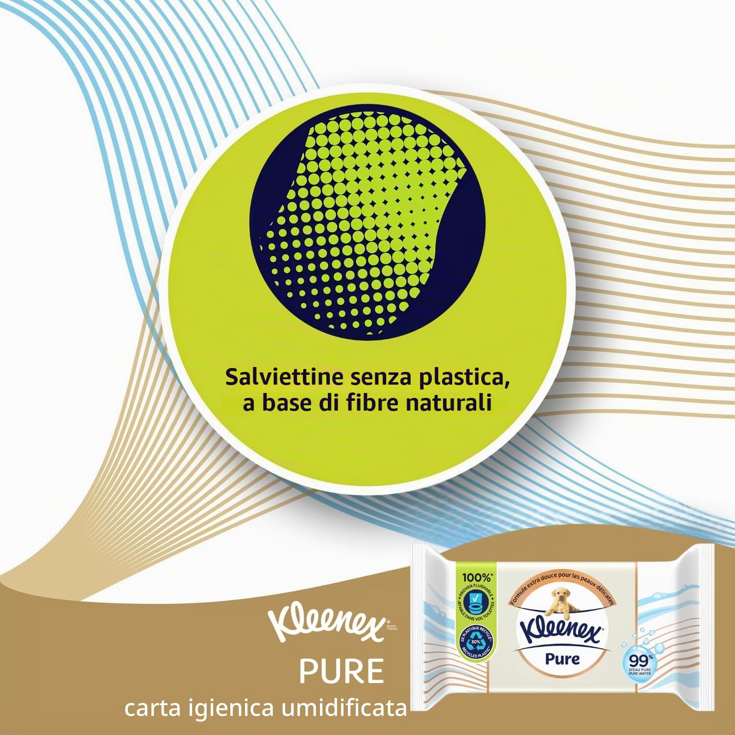 Kleenex® - Carta igienica umida pura x38