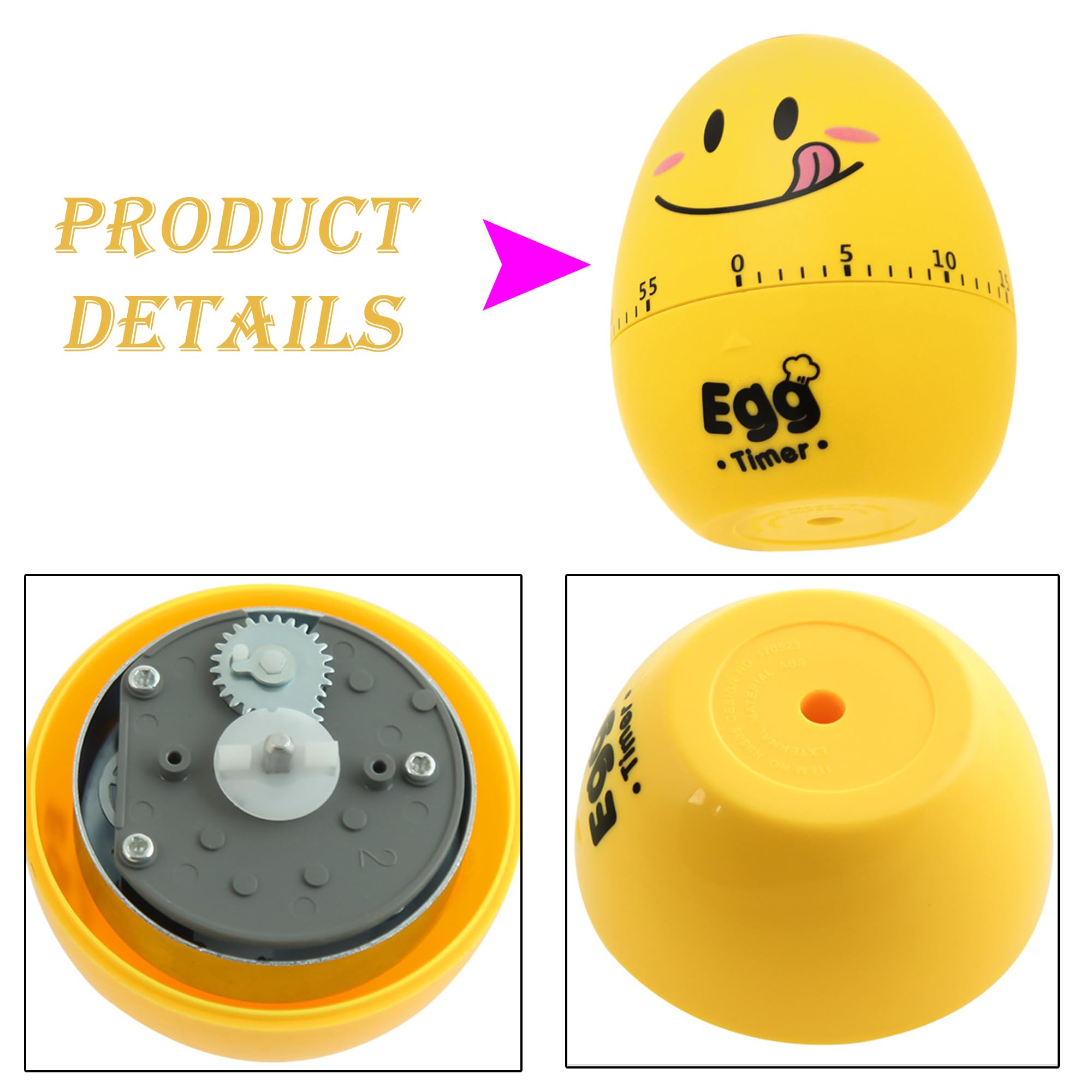 Produktbild von VANZACK Cartoon-Küchentimer – Mechanisch, Ohne Batterie, Lustiges Design, Für Kochen, Backen & Zeitmanagement