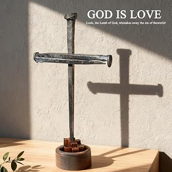 annrose Jesus Christ Crucifixion Nail Metal Cross, Aroma Diffuser Wood