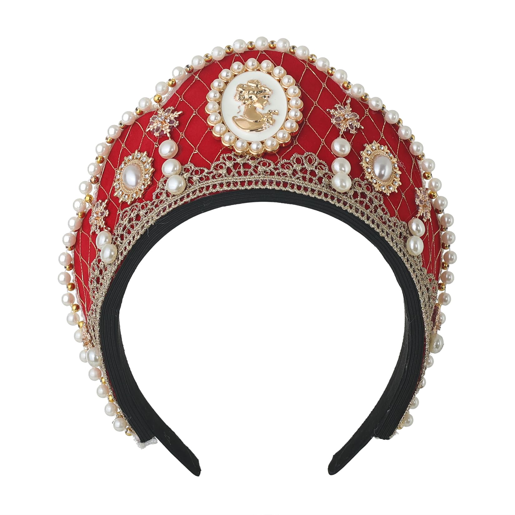 UniqKaliber Anne Headwear Elizabethan Retro Tudor Headpiece Coronet Hood Hat Halloween Hair Accessory — image 1