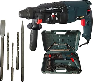Inditrust New 1250W 26mm hammer drill with SDS drill bits and chisels 6 MONTHS WARRANTY 100% Copper Winding (BLUE)