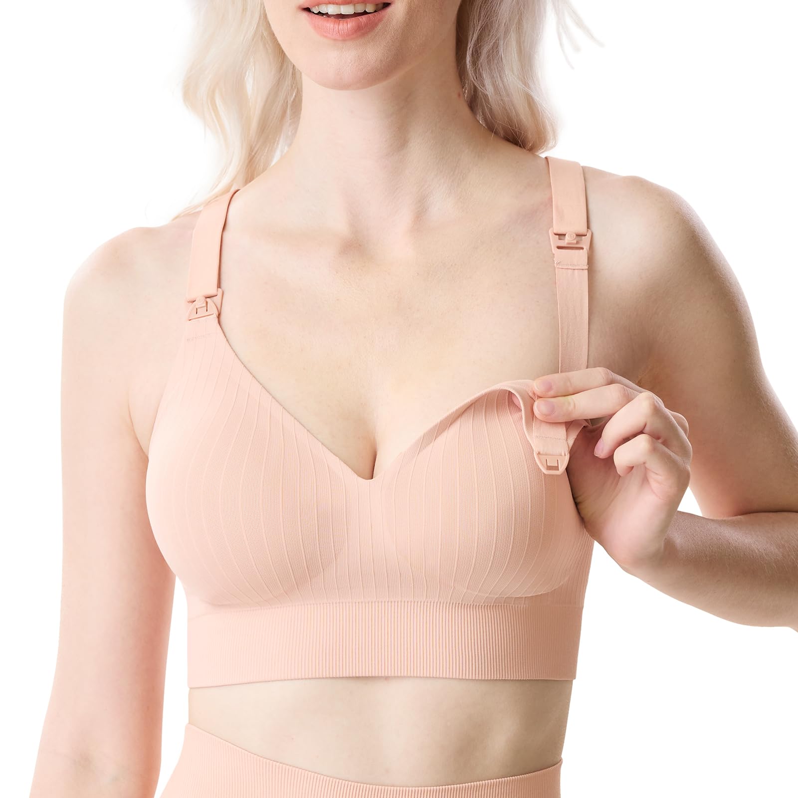 Momcozy Still-BH | Sport-Still-BH mit Kühl-Effekt für Yoga & Workout | Weicher, Stützender Schwangerschafts-BH mit Racerback | Atmungsaktiv & Dehnbar