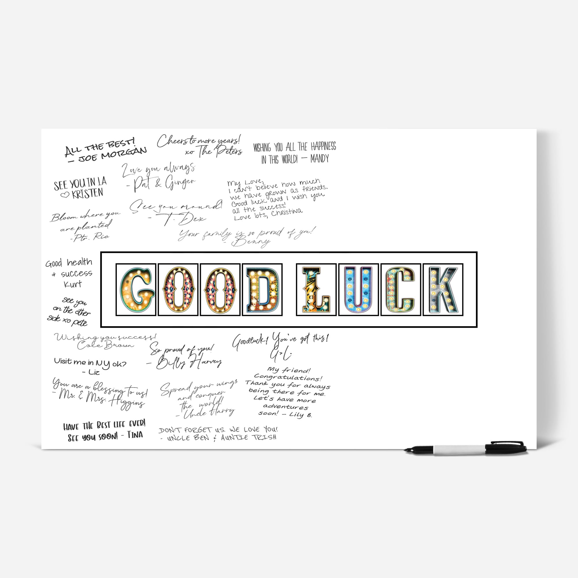 Amazon.com: L&O Goods Good Luck Signature Greeting Card | Large