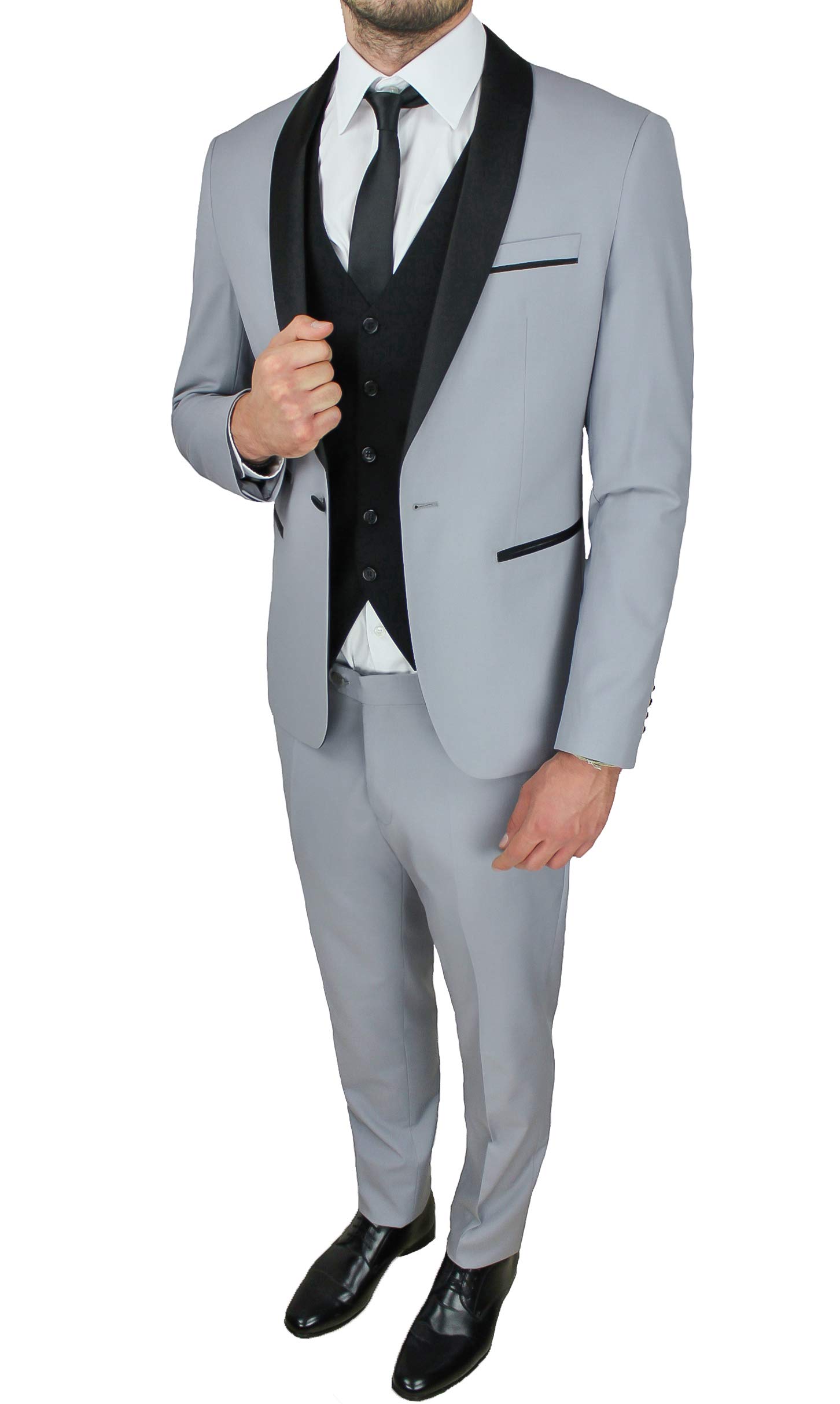 Abito Uomo Completo Sartoriale Grigio - Taglie Forti Conformato Per Cerimonia Ed Elegante Casual - Foto 13