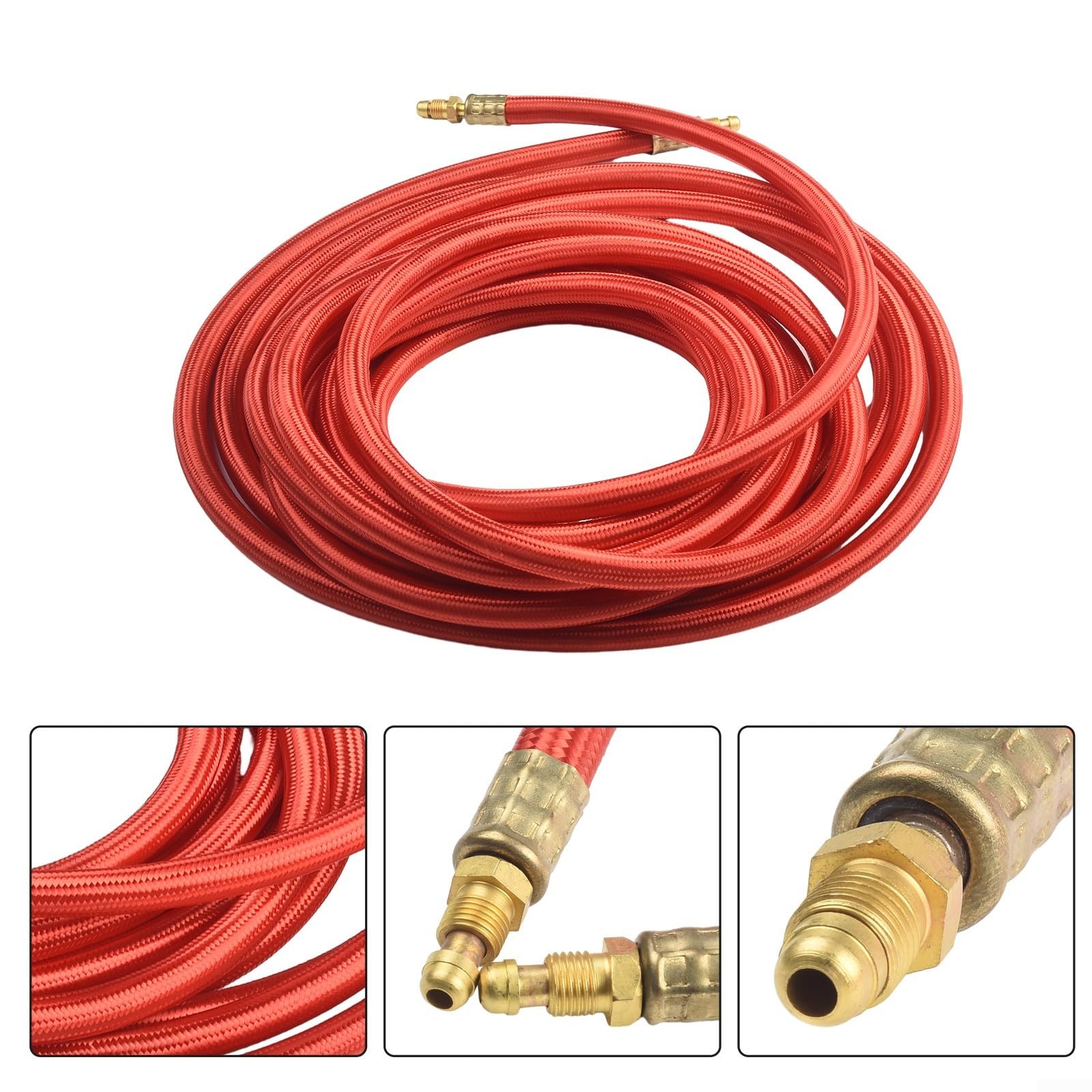 C K Worldwide Superflex TIG Torch Cavo di alimentazione da 7,6 m compatibile con CK9 CK17 Serie 9 17 Torce di saldatura raffreddate ad aria in gomma siliconica nylon intrecciato resistente all'usura