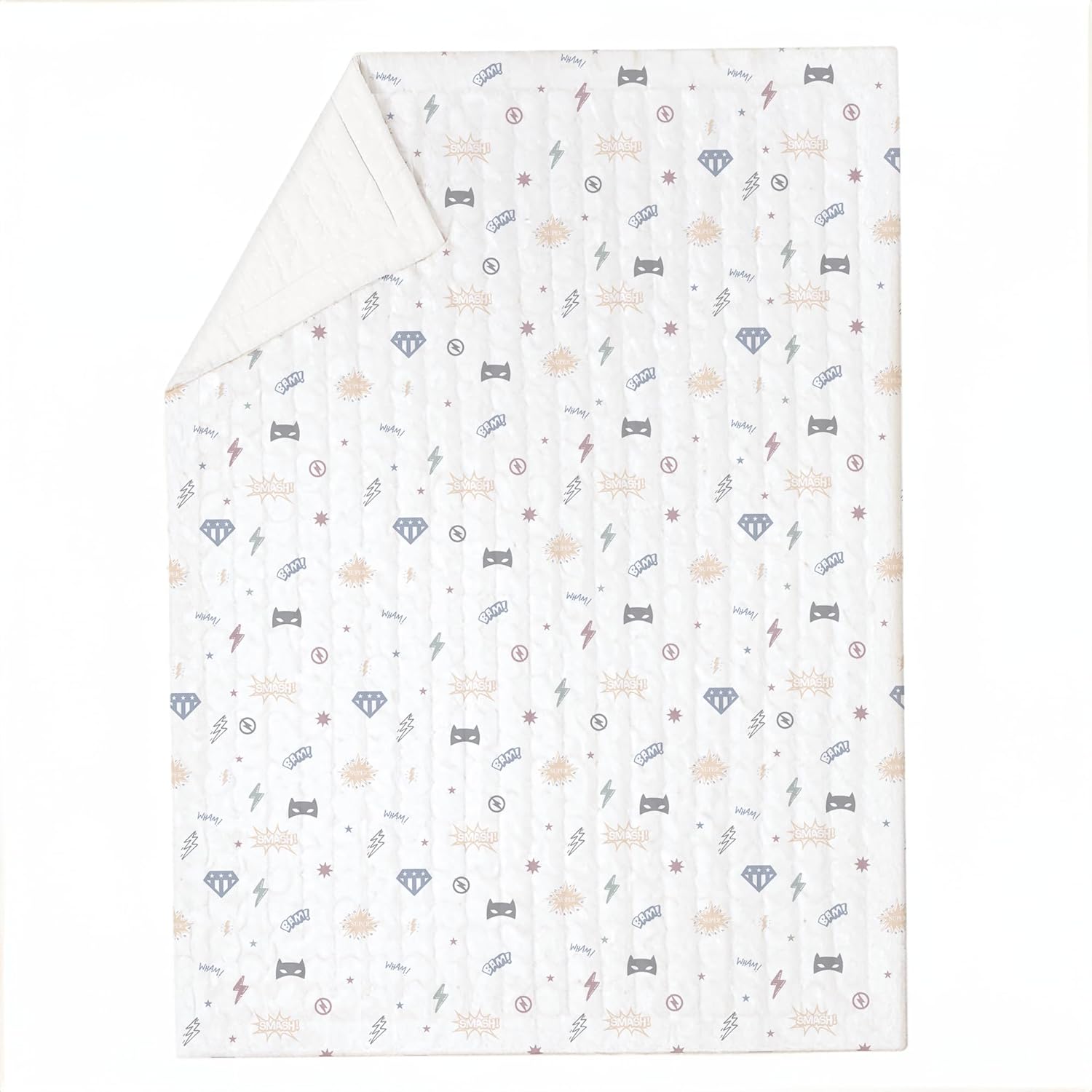 MakeMake Organics Organic Twin Comforter GOTS Certified Organic Kids Blanket Cotton Infill Tufted - Reversible Ultra Soft Breathable Boys Girls Superheros (68"x88", Mighty Heros)