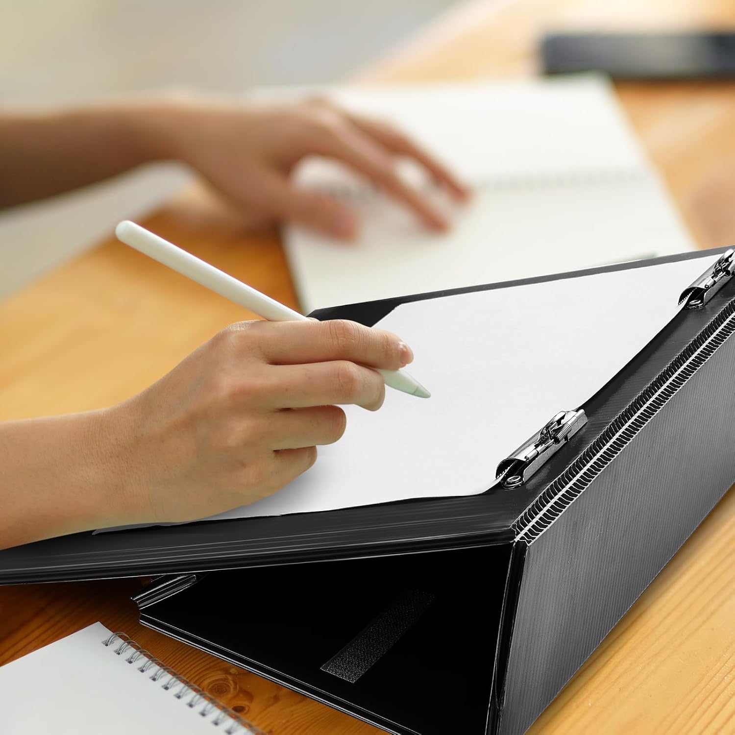 Skyygemm 14 x 12 Inch Folding Slant Board for Writing Kids Black Large Sloped Surface Clipboard to Improve Handwriting Legibility Posture Endurance for Office Classroom Tool(2 Pcs)
