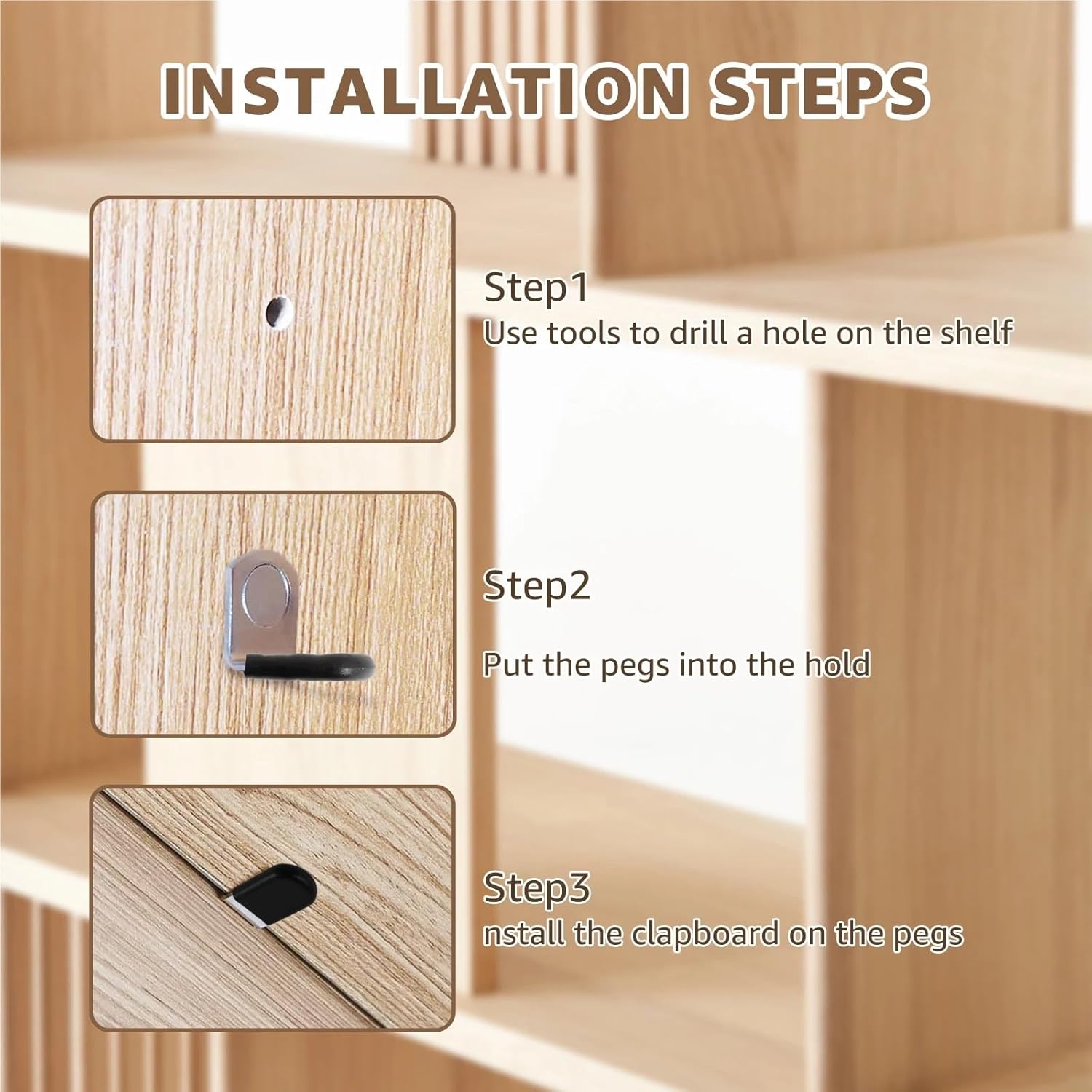 Metal 160Pcs L Shape Shelf Peg 6mm Metal Cabinet Support Pin Heavy Easy to Use Bracket Peg(with Rubber Cover)