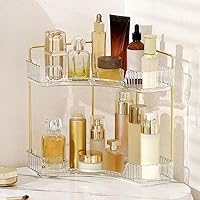 Vista 5 de YCIA&DONE Organizador de esquina para mostrador de baño, organizador de maquillaje para tocador, bandeja de perfume cosmético para el cuidado