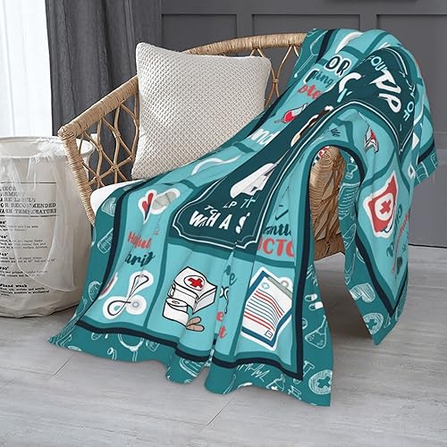 Miniatura 6 de Manta de regalo para médico, médico, profesional, decoración de oficina, suave, mullida, cálida manta de franela de felpa para sofá, cama, oficina