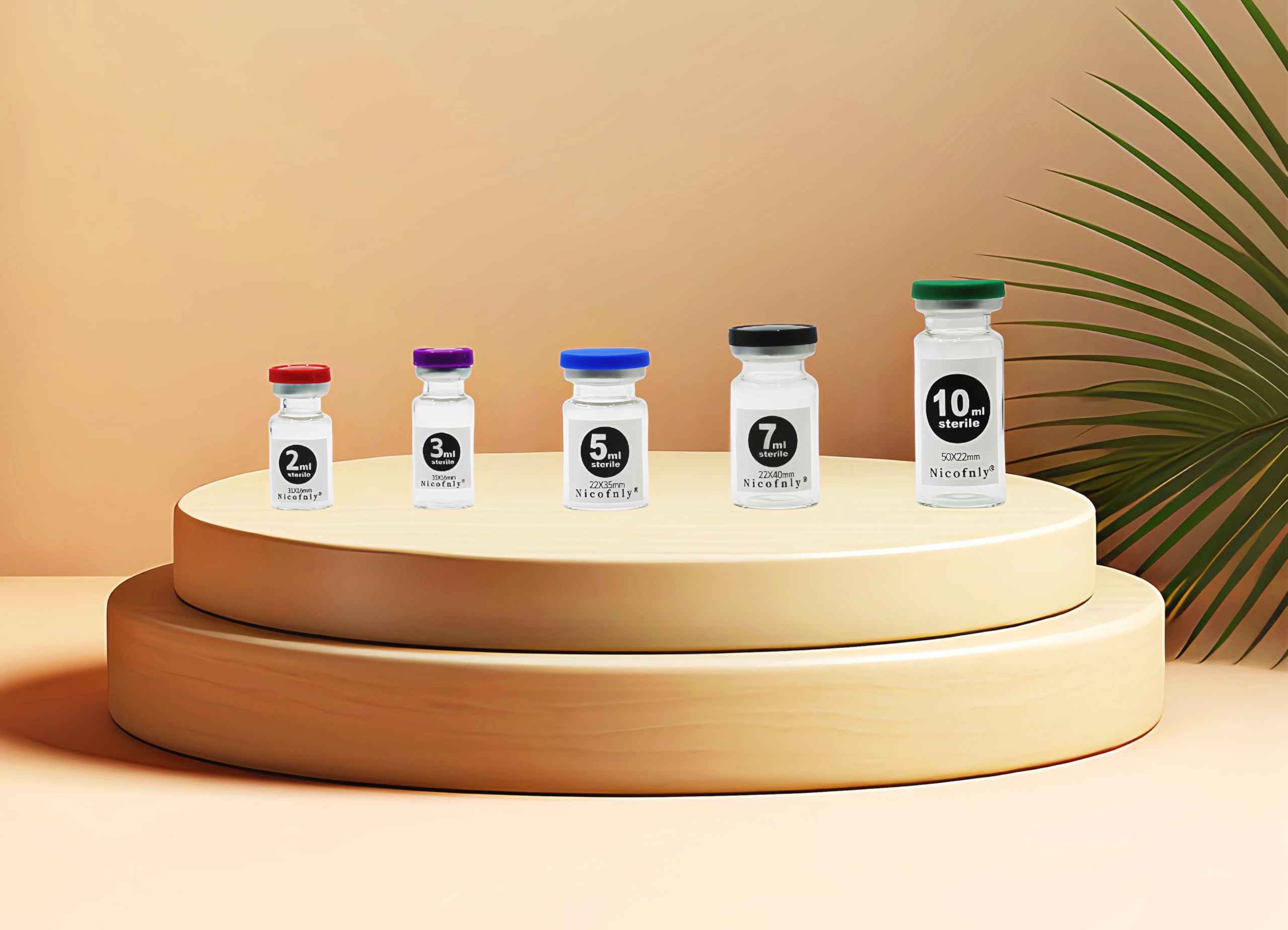 Fiale di vetro sterili da 10 ml, 10 confezioni-10ml Fiala vuota sterile con porta di iniezione autorigenerante e tappo a ribalta, confezione sterile