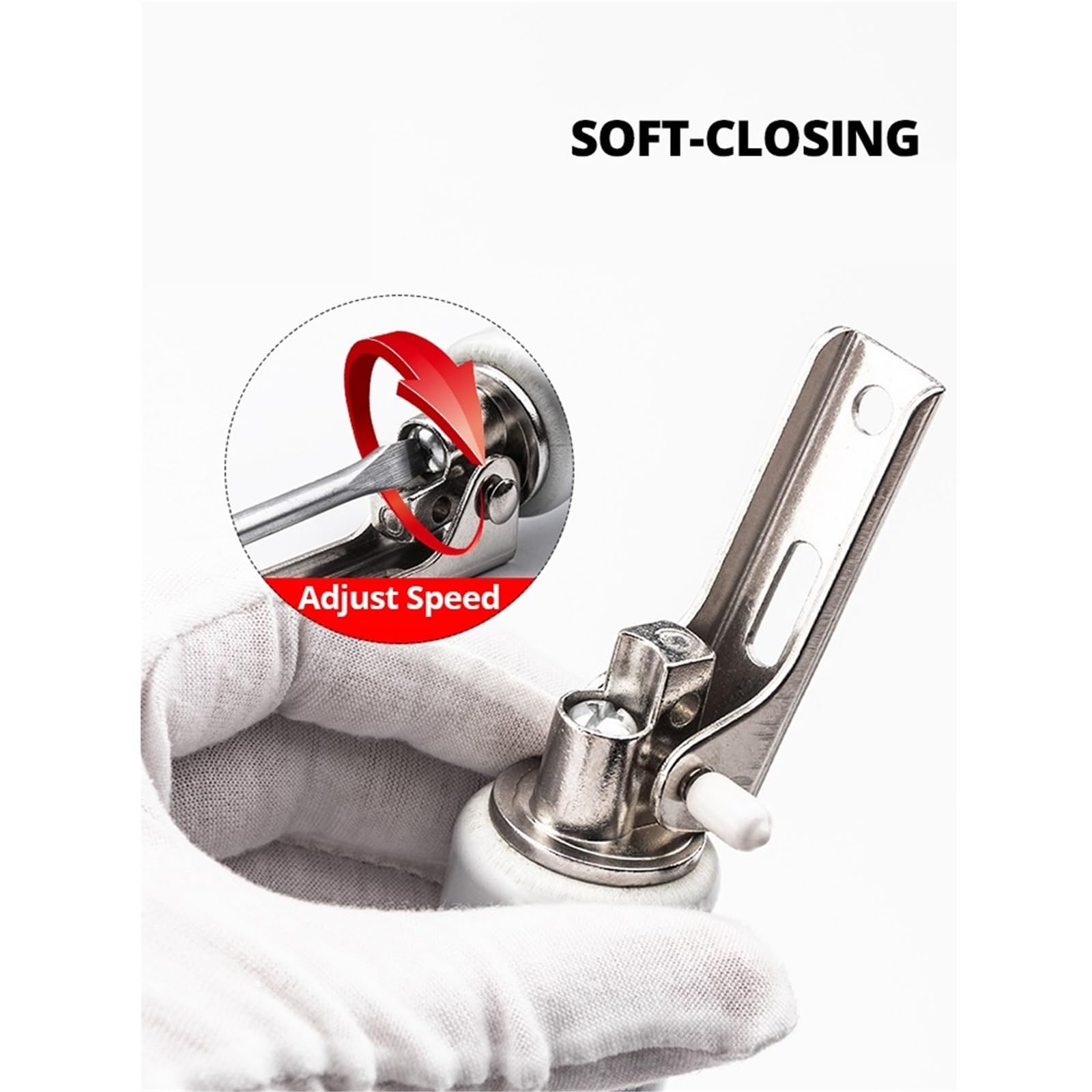 2 pz Pneumatico Chiudiporta Soft Close Porta Automatica Chiudi Arresto Hardware Molla A Gas Posizione di 100 Gradi 35 KG Per Porte(White)