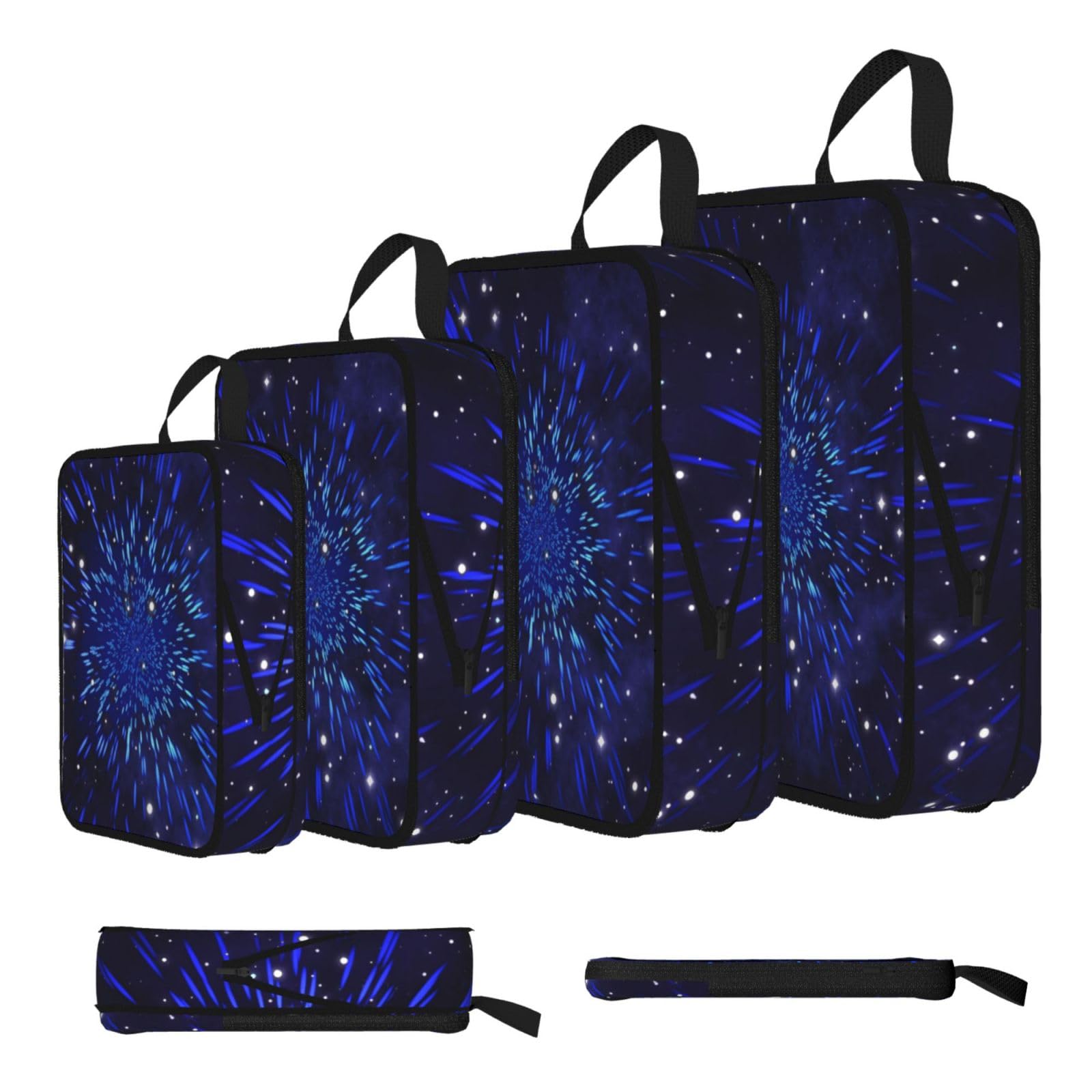 Star Print 4 Set Compression Packing Cubes For Suitcases,Expandable Storage Bags Organizers