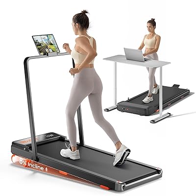 Walking Pad,Treadmill with Incline for Home Office, 2.5HP Portable Under Desk Treadmill with 265 Lbs Capacity,Remote Control, Led Display