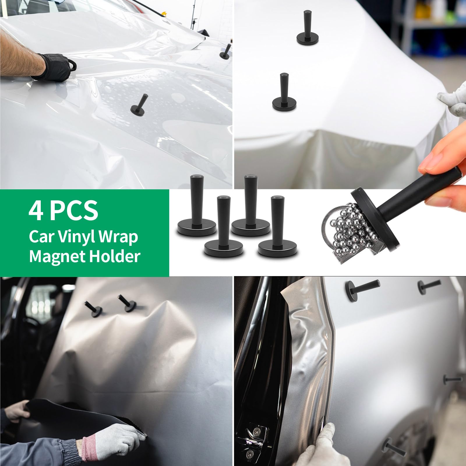 Arayker Kit d'outils d'application de film vinyle pour véhicule | Outils d'emballage de voiture avec support magnétique en vinyle pour emballage de voiture, teinture de fenêtre