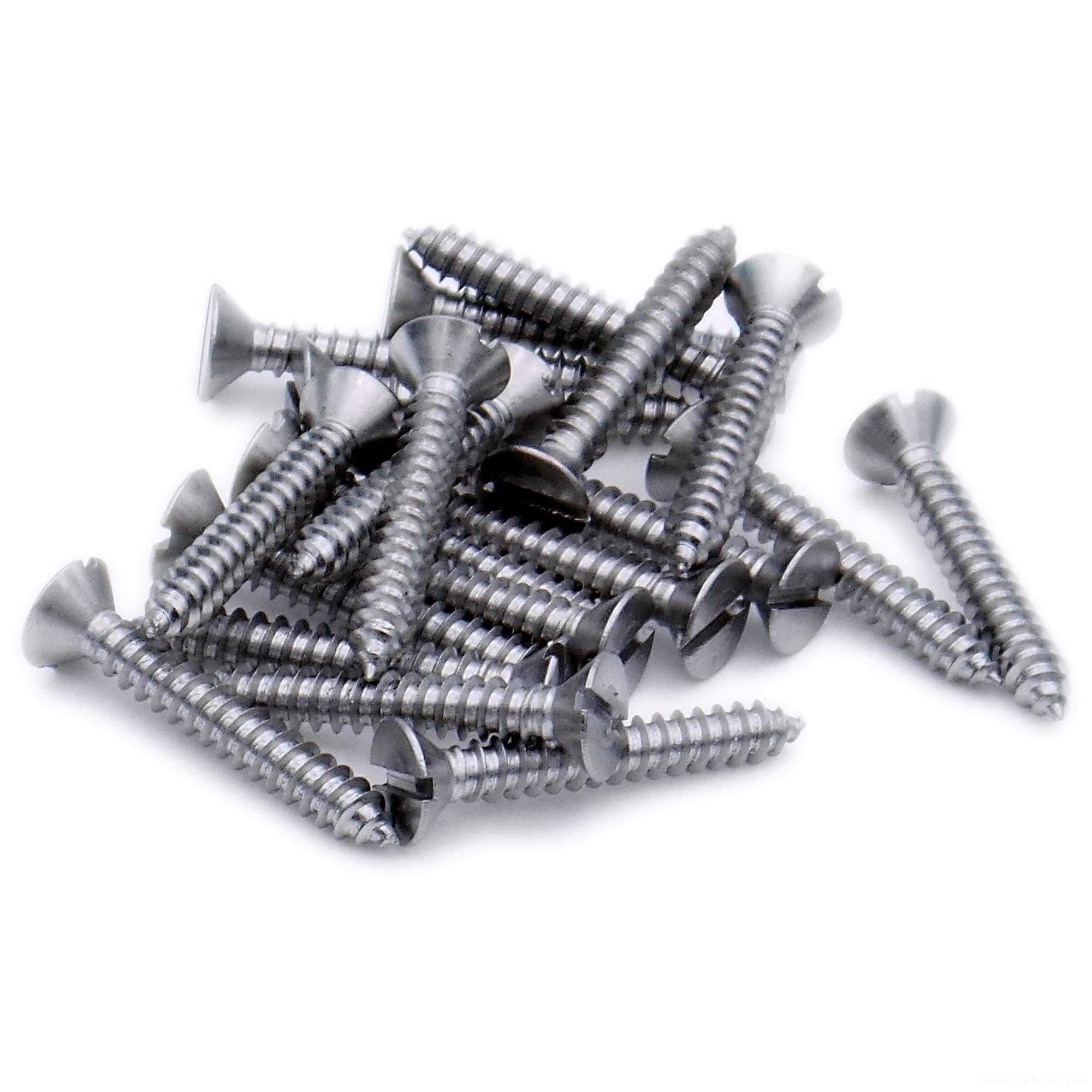 Singularity Supplies No.6 X 0.875 (3.5Mm X 22Mm) Slot Countersunk Self-Tapping Screw - Stainless Steel (A2) (Pack Of 20)
