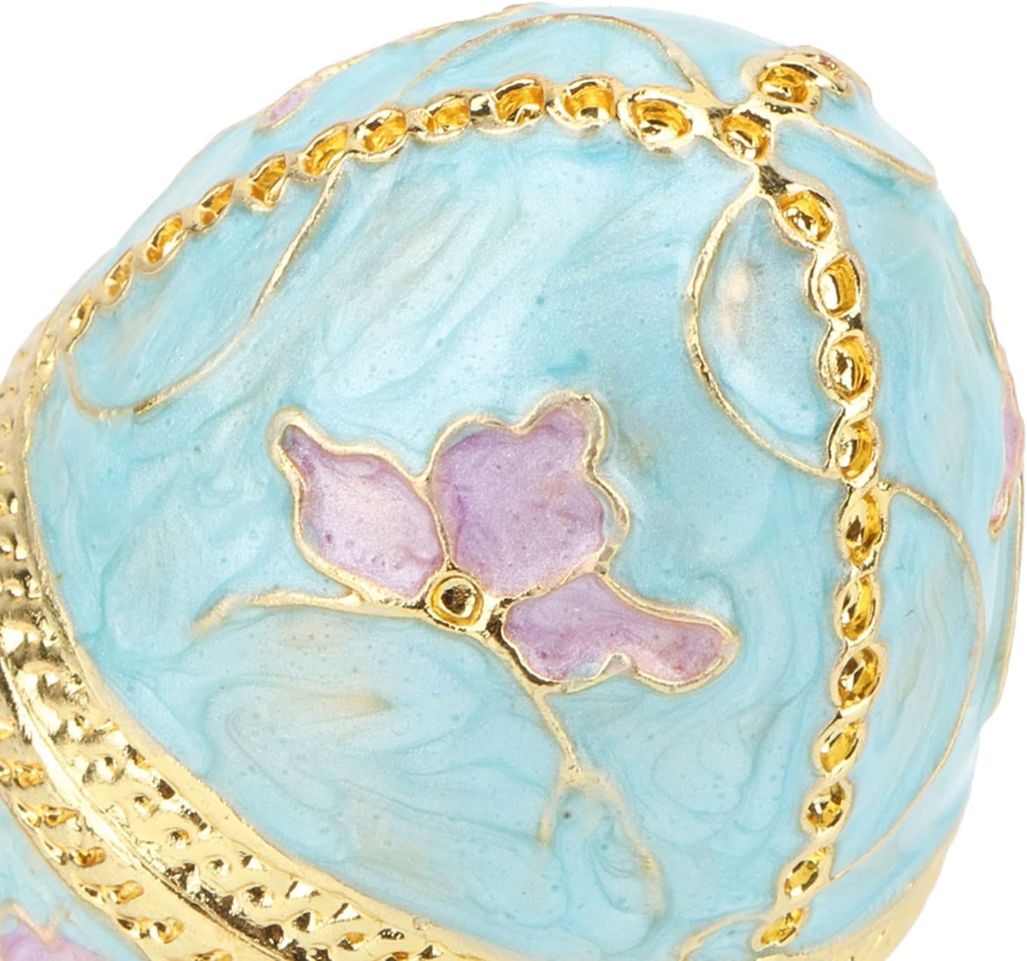 Faberge Style Egg Painted Enameled Easter Egg Vintage Style Jewelry Organizer Trinket Box Decoration Gift Egg Collectible Case