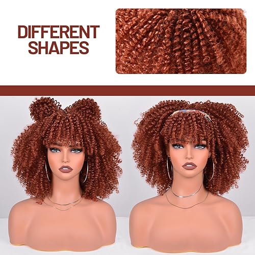 Miniatura 6 de Pelucas rizadas tipo afro para mujeres negras, pelucas rizadas de 12 pulgadas hechas a máquina, pelucas rizadas Afro Bomb de aproximadamente 9.88