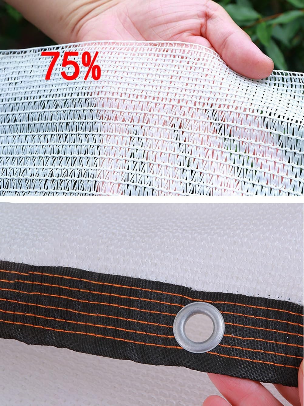 75% zacienienia plandeki do użytku na zewnątrz, wytrzymała plandeka siatkowa z przelotkami, blokująca promienie UV, tkanina do pergoli, osłona roślin, ochrona przed wzrokiem, buda dla psów (6 x 30 m)