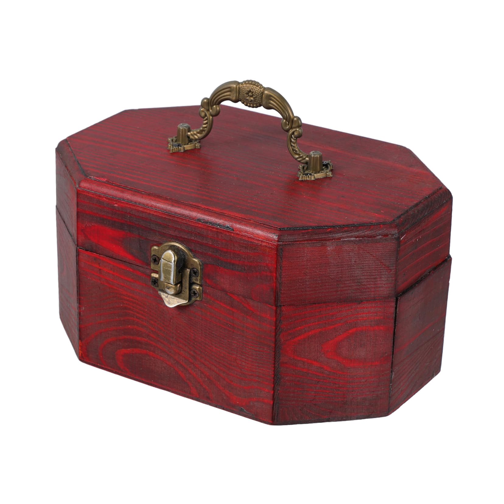 Cabilock Vintage Wooden Tea Storage Box Handheld Organizer for Loose Tea Leaves Snacks Jewelry Sturdy Solid Decorative Chest with Unique Aesthetic Versatile Home