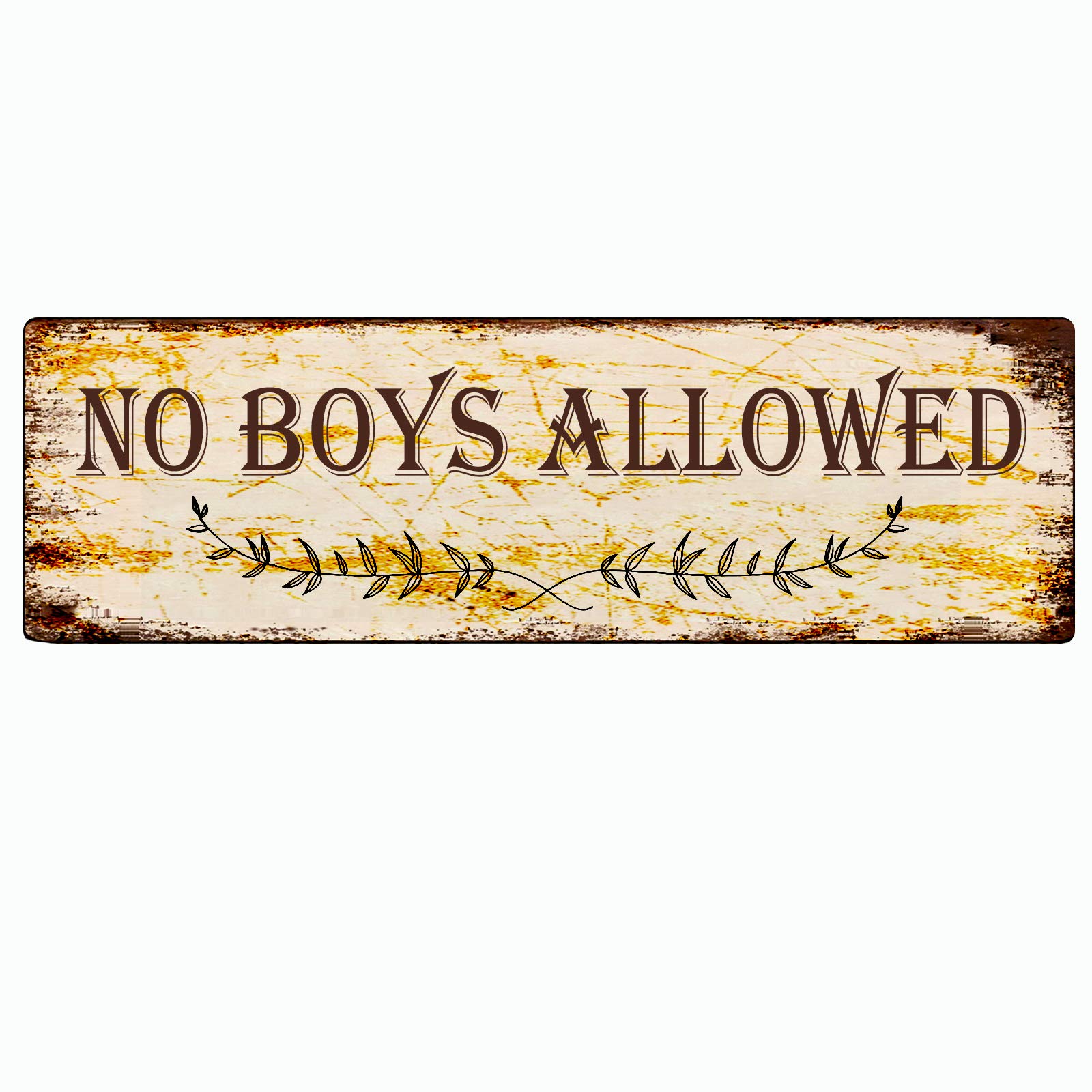 No Boys Allowed Retro Tin Signs Aluminum Metal Sign for Kitchen Home Garden Wall Bar Cafe Decor 4x16 Inch
