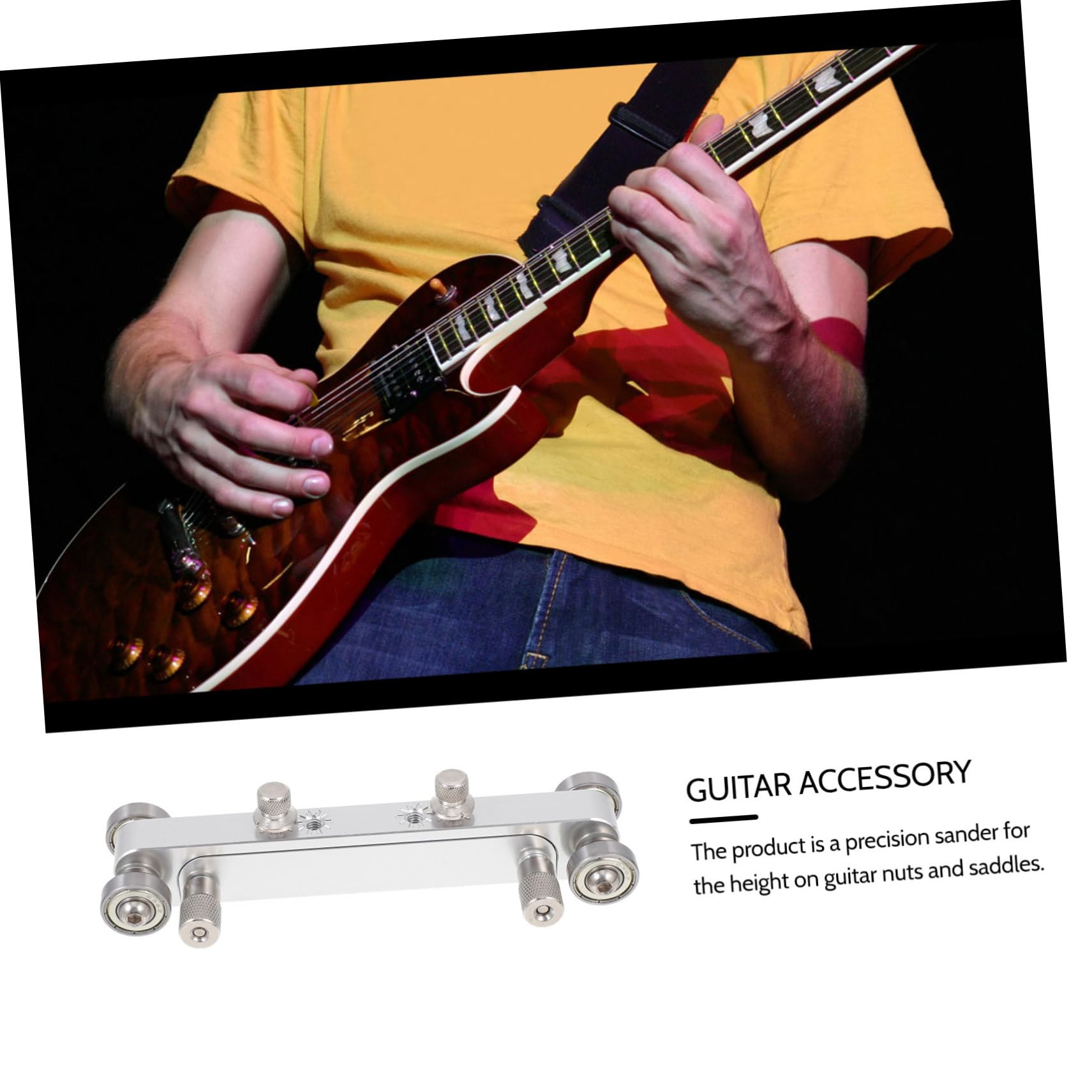 Herramienta Luthier para Guitarra Pulidor Ajustable para Silla y Cejuela Plata Lijadora Precisa para Trabajo Hueso Plástico y Compuesto Facilita Pulido para Guitarras y Bajos