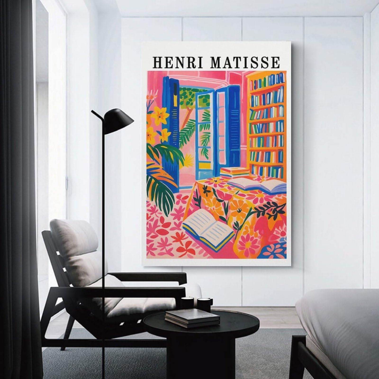 Junmoney Henri Matisse Inspired Interior Painting Home Decor Wall Art, 20x30inch(50x75cm), for Apartment Walls, Studios Or Work Areas, Wall Decor with Flexible Room Appeal