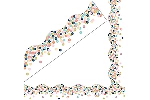 Neutral Colors Confetti Bulletin Board Borders for Classroom Decoration