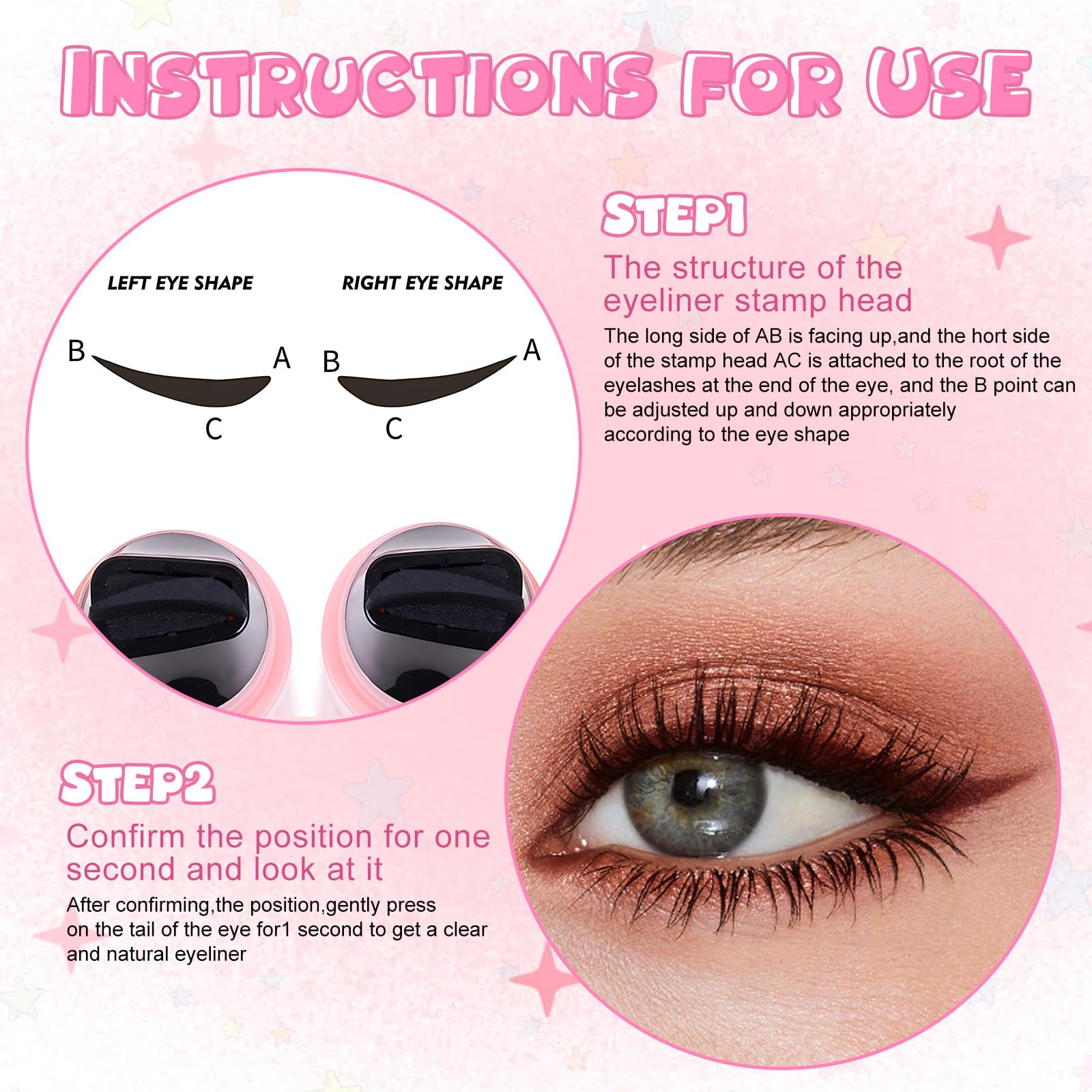 2 x dwustronny eyeliner, obrotowy eyeliner, odporny na plamy, szybkoschnący, naturalny i trwały, wodoodporny, na imprezy, podróże, dni robocze, wesela (czarno-brązowy)