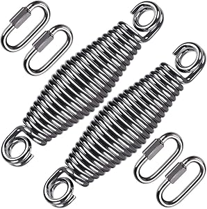 SELEWARE Swing Springs Heavy Duty Porch Garden Swing Spring Hanging Kits with Metal Snap Hooks, Standing Punching Bag Swings Hammocks Hanging Chairs and Porch Swings (2 Pack)