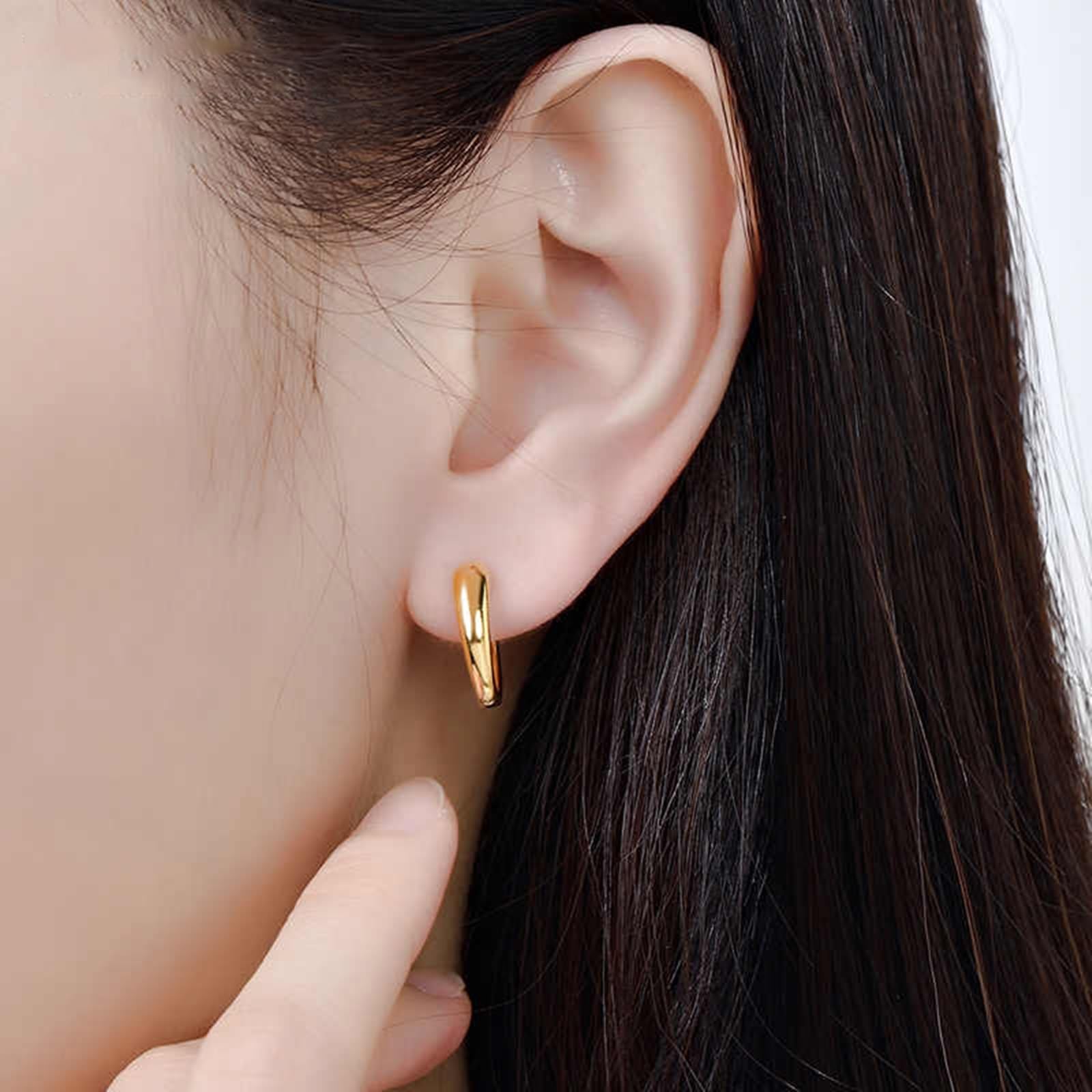 Epinki 9K/14K/18K żółte złoto Creole Hoop prawdziwe złoto, klasyczne kolczyki damskie w stylu vintage, Au 750/585/375,