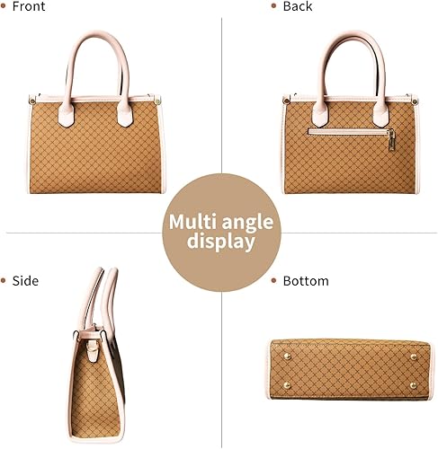 Miniatura 5 de Juego de 3 bolsos y bolsos para mujer, bolso de mano con asa superior, bolso de hombro y cartera a juego y monedero para tarjetas