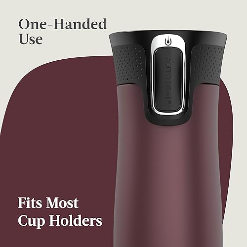 Miniatura 119 de Contigo Autoseal West Loop - Taza de viaje de acero inoxidable con aislamiento de vacío (16 oz, acero inoxidable/azul Mónaco, 2 unidades)